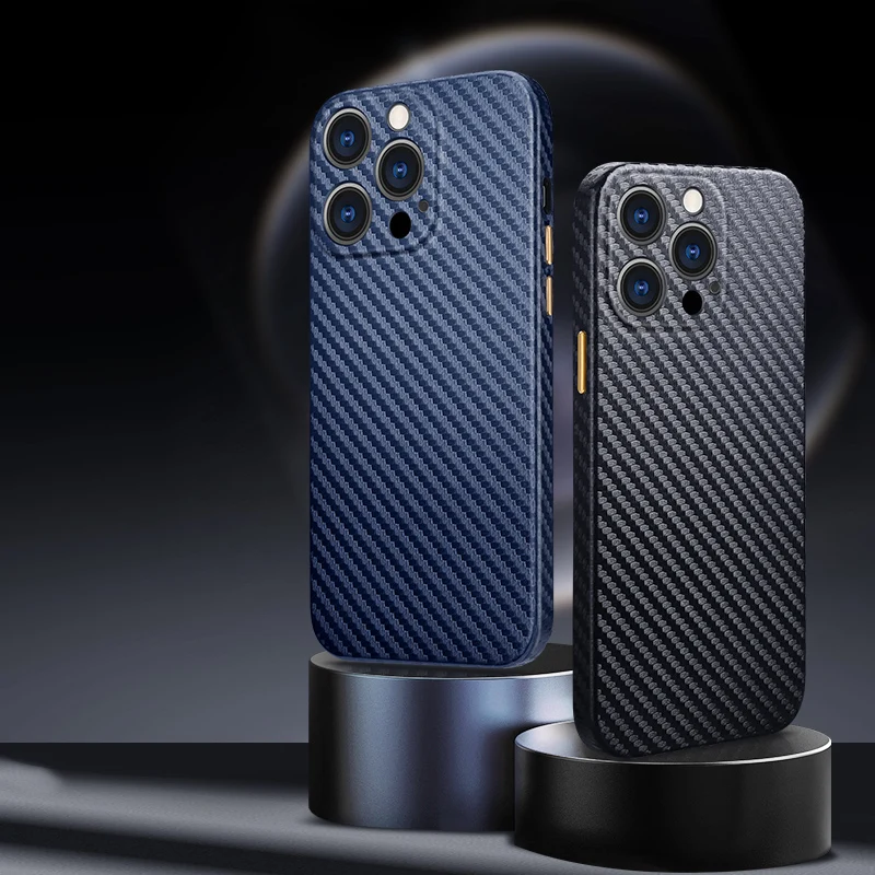 Carbon Fiber Pattern Leather Phone Case For Iphone 13 12 11 Pro Max 13