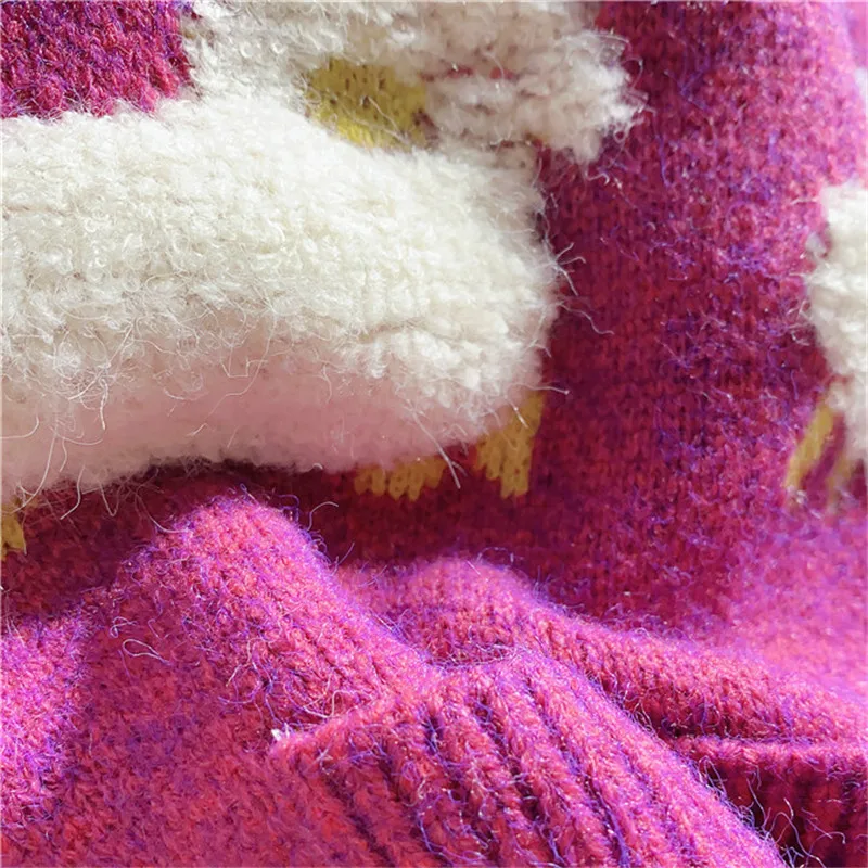 NCLAGEN Cute Sheep Women Knitted Cardigan Batwing Sleeve Loose Casual Sweater Girls Pockets V Neck Spring Fall Outwear Top Cloth