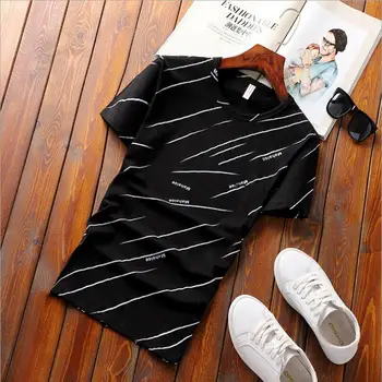 

ZNG 2020 New Style Fashion Summer Men Cotton T shirt casual short sleeve o-neck T-shirts Black White Plus Size L--5XL