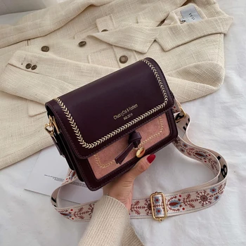 

Contrast Color Leather Crossbody Bags For Women Travel Handbag Fashion Simple Shoulder Messenger Bag Ladies Cross Body Bag NEW