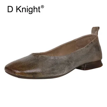 

Spring 2020 New Low-Heeled Female Shoes Genuine Leather Retro Hand-Colored Woman Shoes Breathable Slip On Casual Ladies Loafers