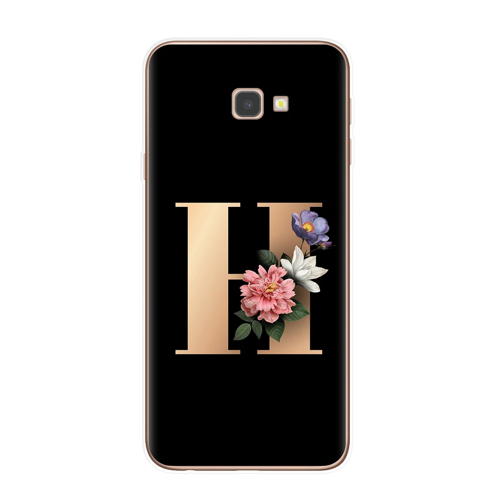 Классический элегантный цветочный 26 Алфавит шрифт письмо чехол для телефона чехол для samsung J3 J5 J7 J4 J6 плюс чехол мягкий чехол