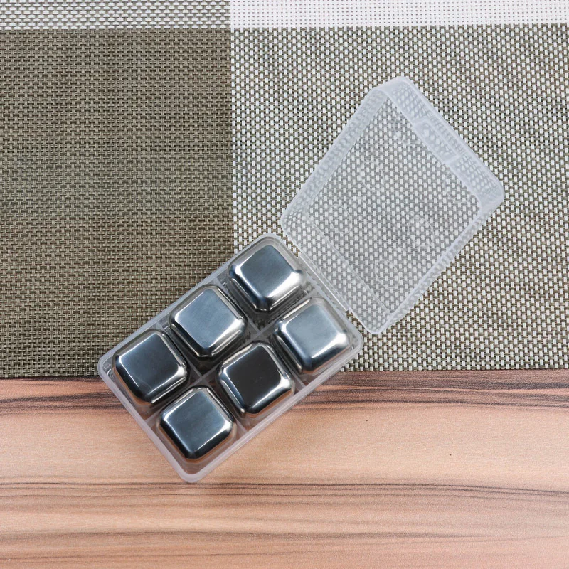 Manufacturers Direct Selling 304 Stainless Steel Square Ice Cubes Whiskey Beer Stainless Steel Ice Particle Set Wholesale