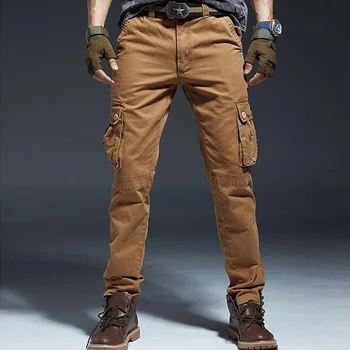 

2019 men's wear comfortable casual pants cotton comfortable youth more than straight trousers pocket pants trend