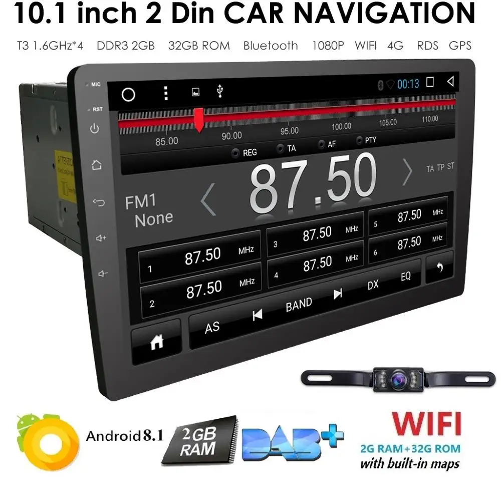 Новейшая автомобильная магнитола 10 дюймов 2 Din Автомобильная bluetooth Wifi