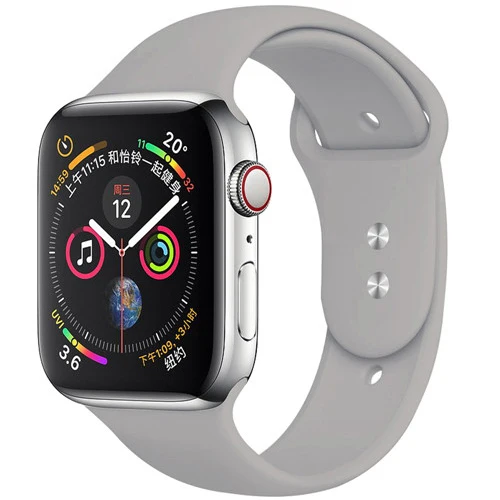Спортивный ремешок для Apple Watch ремешок 44 мм 40 4 3 iwatch ремешок 42 мм 38 мм силиконовый pulseira ремешок для часов Браслет Apple watch 5 ремешок 44 мм - Цвет ремешка: cool gray 15