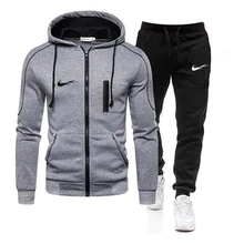 Men's Hoodie Two Piece Sports Suit Hooded Autumn Winter Fashion Brand Clothing With Pants