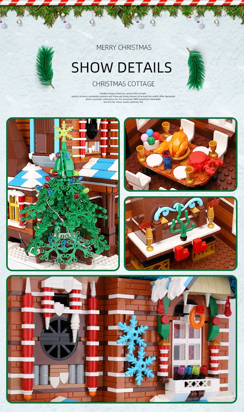 Hf7d8cc772b7e4975a01a8d8928159cd1L Mold KING kreatywne prezenty świąteczne karuzela plac zabaw diabelski młyn ełk sanie montaż cegieł Kid edukacyjne do budowania zabawek