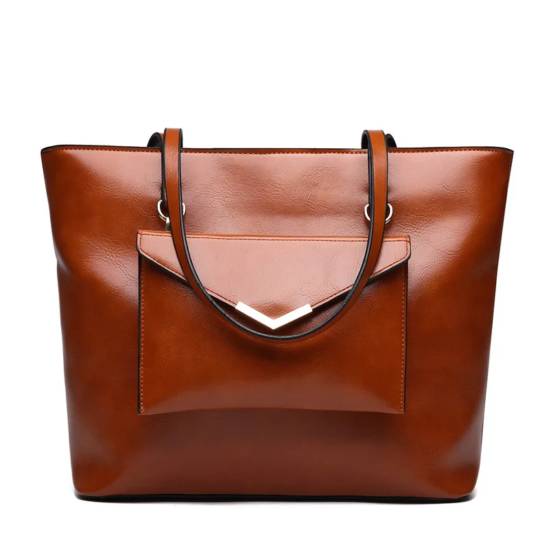 

2PCS/Set Women Large Capacity PU Leather Handbag Sac A Main Shoulder Bag Casual Tote Bags Female Famous Brands Shoulder Bag