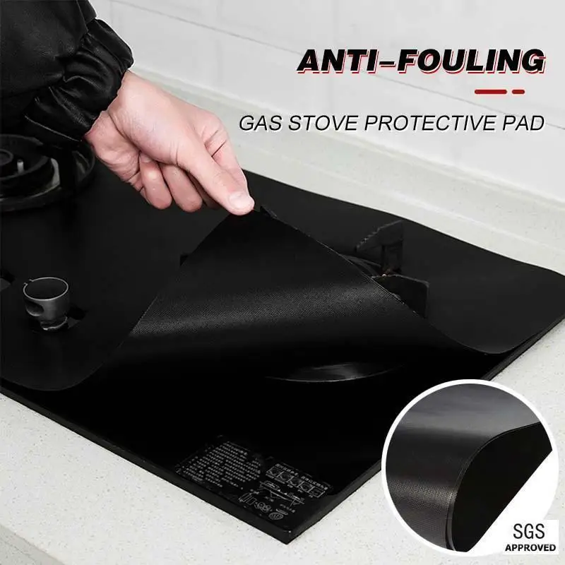 1/4PCS Gas Stove Protectors Non-stick Reusable Stovetop Burner Liner Heat Resistant Cover Kitchen Cookware Accessories | Дом и сад