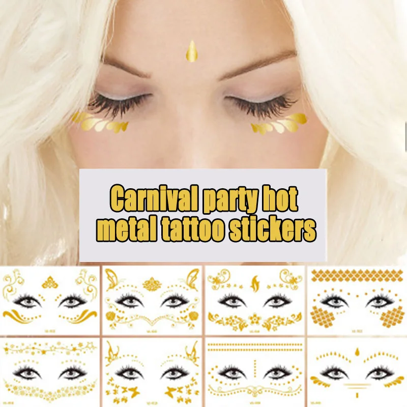5pcs Golden Face Temporary Tattoo Waterproof Freckles Cover Stickers Body Art Decals OR88