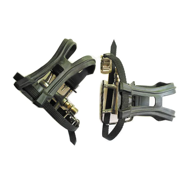 

TAOZIK Nylon Clip Less Fixed Gear Aluminum Alloy Bicycle Pedal Straps And Toe