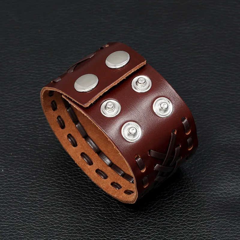 Black Wrap Woven Handmade Men Bracelets Male Women Leather Bracelet Men Bangle Jewelry Gift
