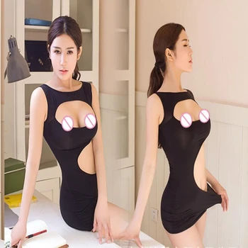 

Sexy sexy lingerie uniforms tempt the secretary to lure shiny high-elasticity perspective hip hollow hip sexy underwear