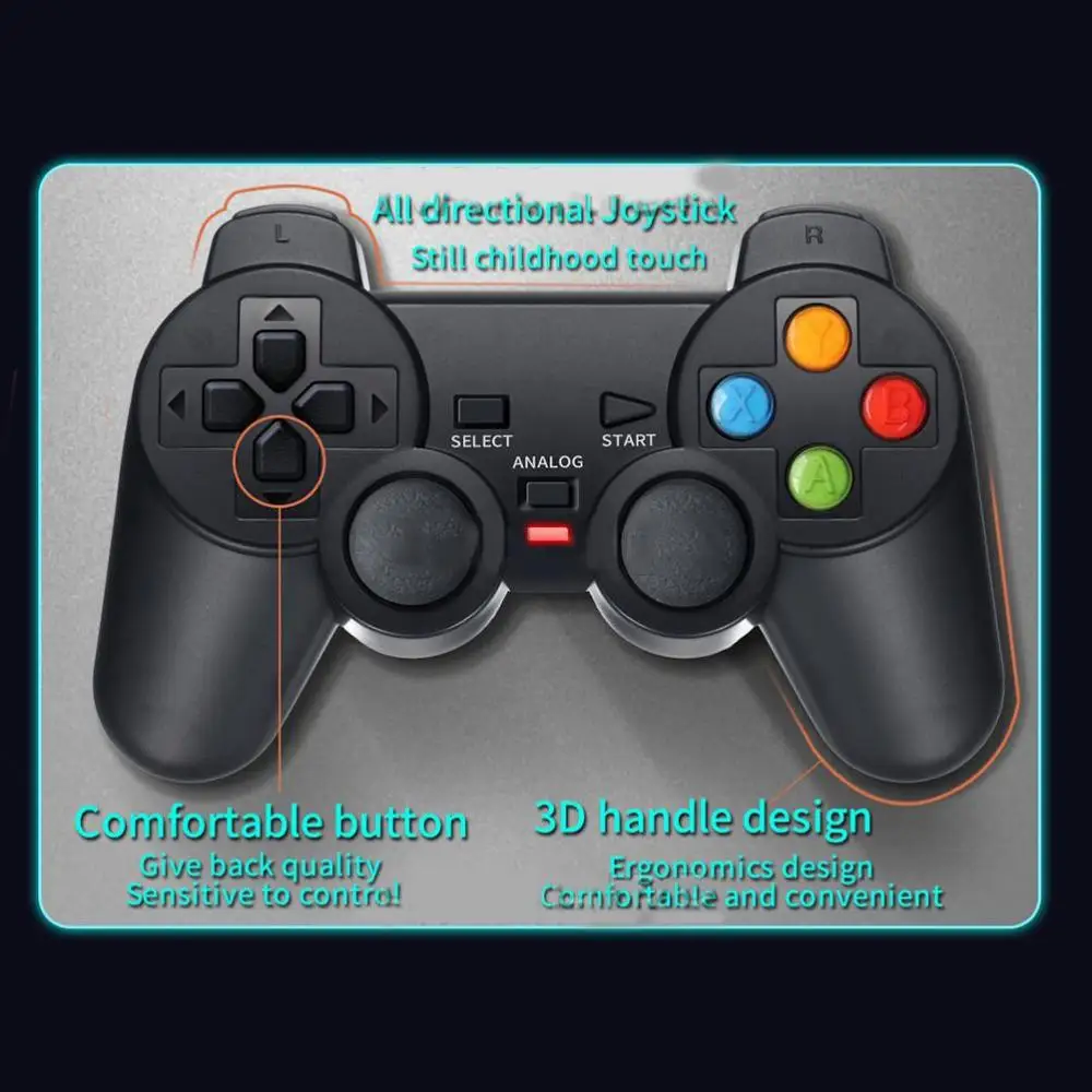 X5 Video Games Console Mini TV Box for PSP Built-in 9000+ Games For 3D Shooting Tekken Arcade PS Gaming With 2 Joystick Gamepad