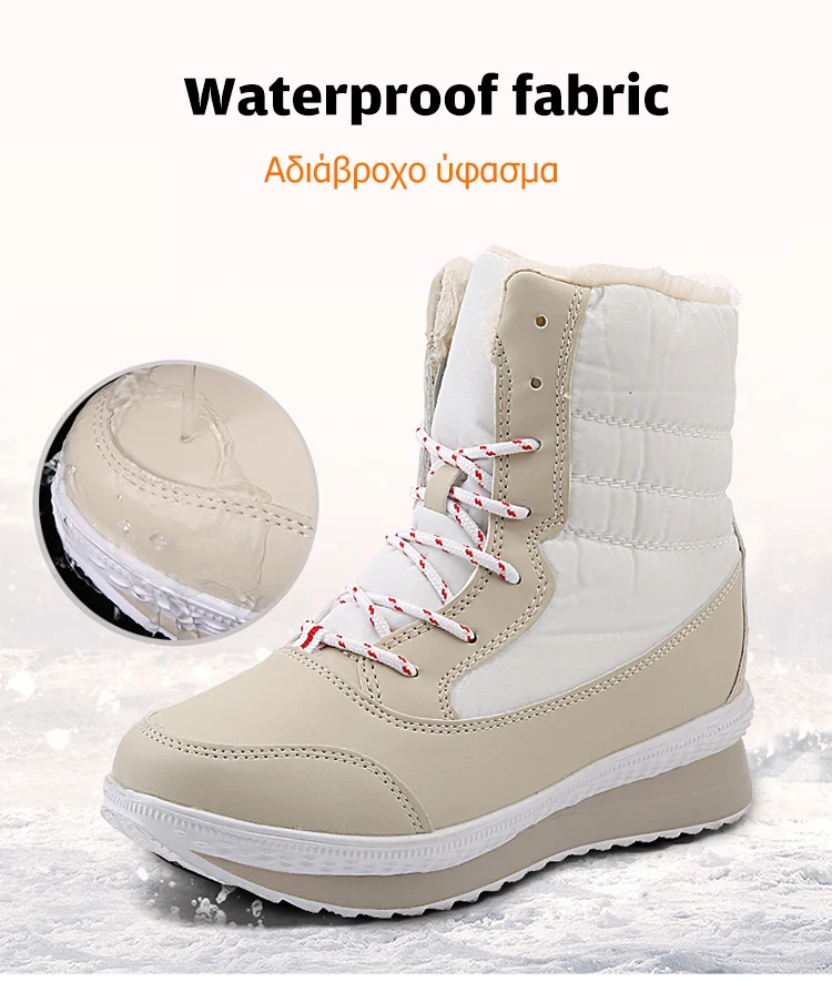 Зимние ботинки; женская зимняя обувь; ботинки до середины икры; женские теплые зимние ботинки из водонепроницаемого плюша; botas mujer
