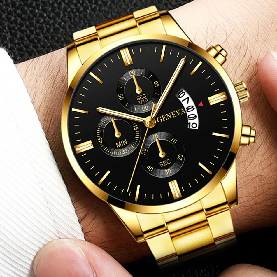 2020 Fashion Trend Men's Stainless Steel Watch Luxury Calendar Quartz Watch Men's Business Casual Watch