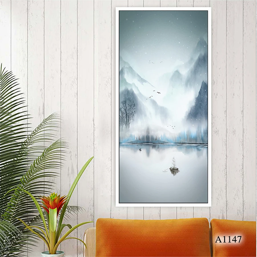 

Modern Abstract Oil Painting Print on Canvas Chinese-style Landscape Canvas Art Printing Wall Art Picture for Home Decor