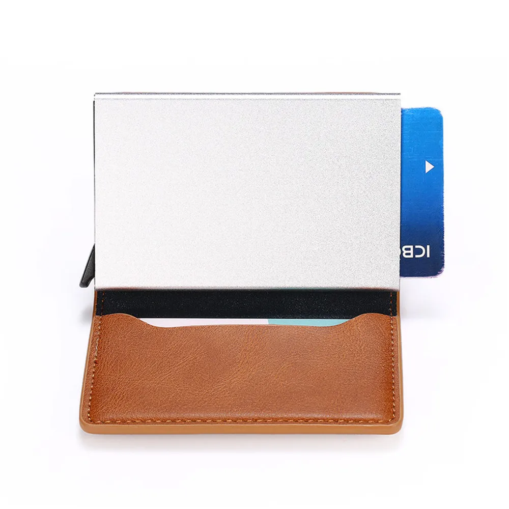 BISI GORO, алюминиевая коробка, кредитный держатель для карт для мужчин и женщин, новинка, тонкий мини-кошелек, безопасность, RFID держатель, всплывающий клатч, Чехол для карт