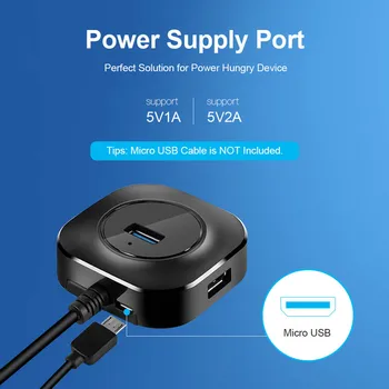

Type-C 2.0/USB 2.0/3.0 Hub Splitter 4-Port Hub for PC Laptop High Speed Round Shape Multi-Port Splitter