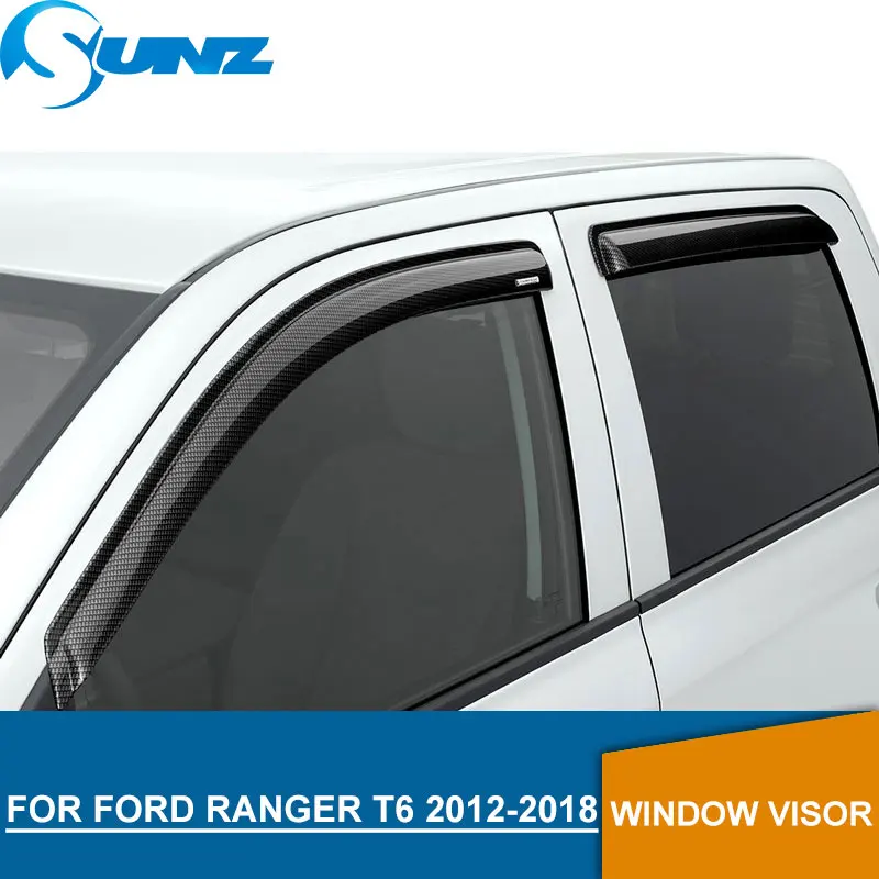 Дефлекторы боковых окон для Ford Ranger Wildtrak T6 T7 T8 2012 2020 козырек из углеродного волокна
