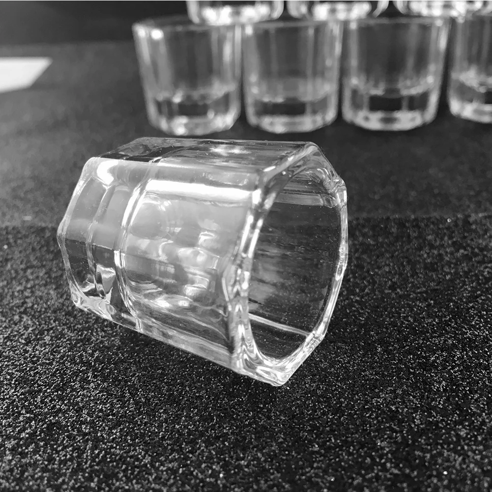 1Pc Acrylic Nail Cup Transparent Crystal Glass Bowl Acrylic Powder Liquid Holder Container Salon Equipment Nail Art Design Tools