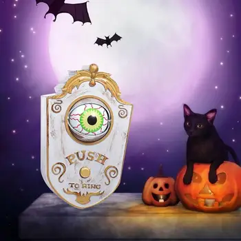 

Halloween Moveable Eyeball Doorbell Eyes Open Light Pushed Bell Fun Creepy One-eyed Ghost Doorbell Treat Up Door Q0B7