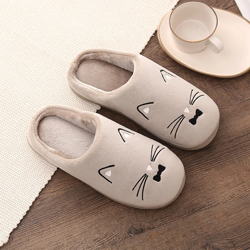 Милая Нескользящая зимняя обувь в виде животных женские домашние тапочки из