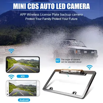 

Wireless Backup Camera WIFI Reversing Camera Dash Cam Night Vision Car Rear View Camera Waterproof License Plate Frame Camera