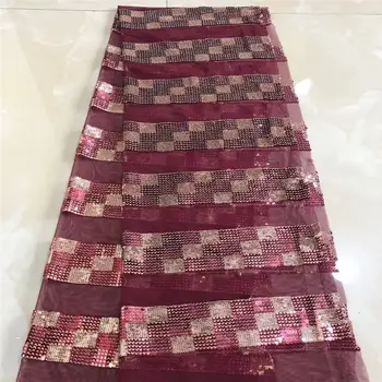 

New Sequin Emrbroidered Nigeria Lace For Wedding Dress 2020 High quality African Lace Fabric 5yards SL120