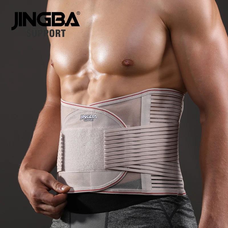 Jingba apoio ortopédico corset back support belt homens cinta de volta  fajas lumbares ortopedicas proteção cinto de suporte da coluna