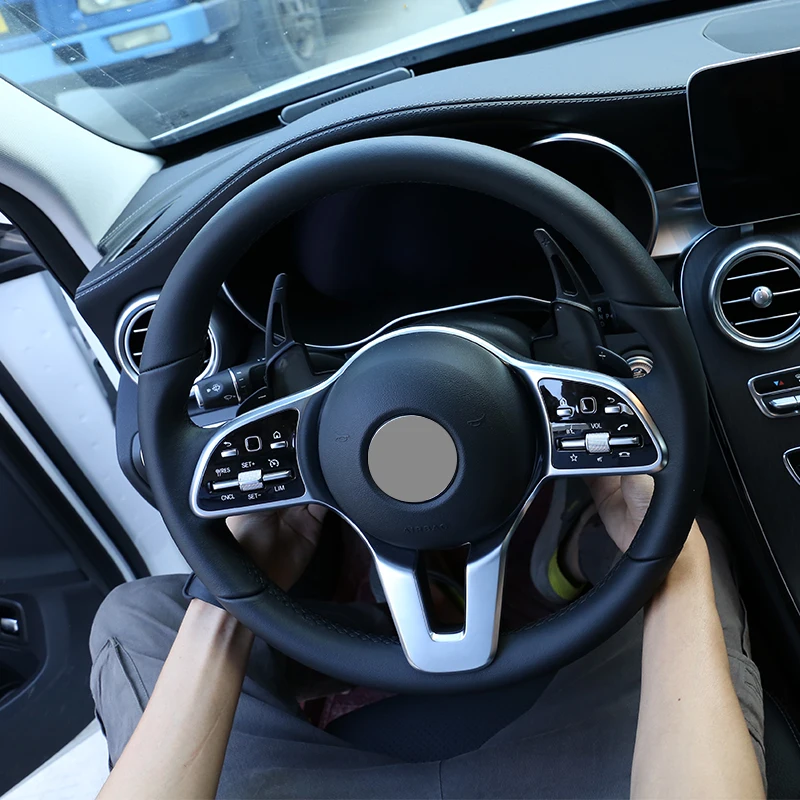 2 шт. алюминиевый сплав для Mercedes Benz C GLC E класс W205 W213 X253- рулевое колесо сдвиг весло отделка Аксессуары