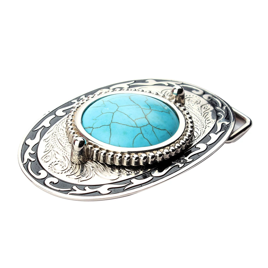 Turquoise Belt Buckle, Western Cowboy Cowgirl Buckles for Ladies Women Girls