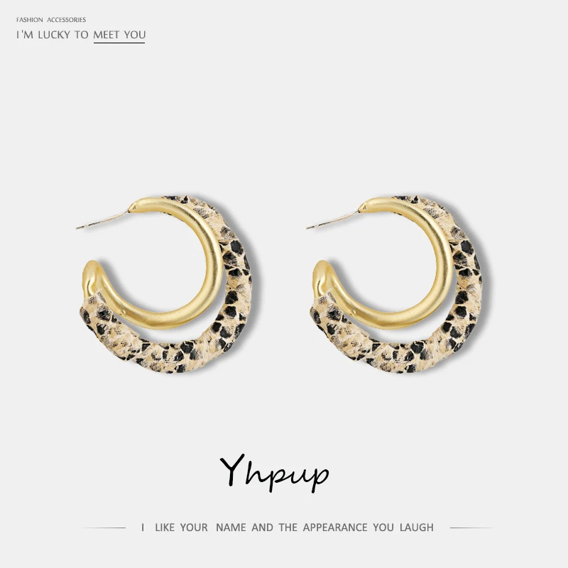 

Yhpup New Fashionable Snake Skin Irregular Geometric Stud Earrings Copper Statement Charm Brincos Aretes De Mujer High Quality