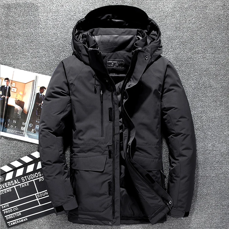 

Fashion Brand Men Down Jacket Men's Winter Coat Thickening Warm Parkas Detachable Fur Snow Padded Winter Coat Men Free Shipping