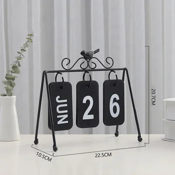 

Desktop Calendar Unique Iron Small Bird Calendar Decoration For Office Home