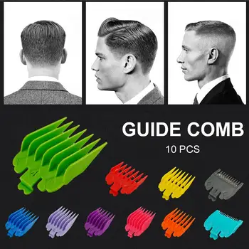 

10PCS Professional Limit Comb Cutting Guide Combs 1.5/3/4.5/6/10/13/15/19/22/25mm Set Fits All Full Size Clippers