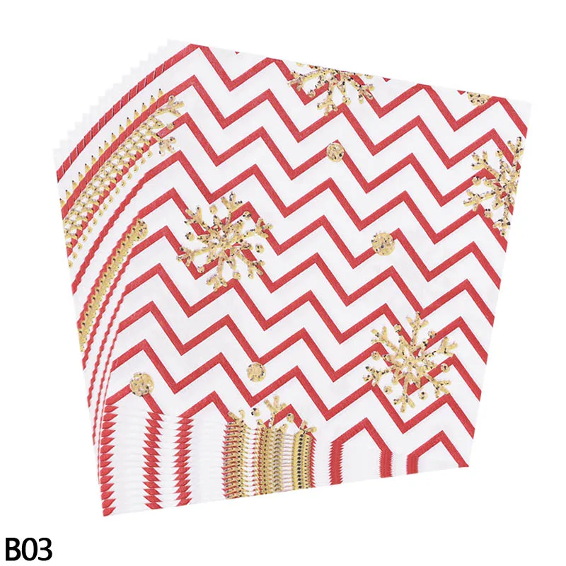 b03-20pcs napkins Рождественская вечеринка, одноразовые бумажные салфетки для скатерти, новогодние, вечерние, для украшения стола, для украшения стола, Navidad - Цвет: b03-20pcs napkins