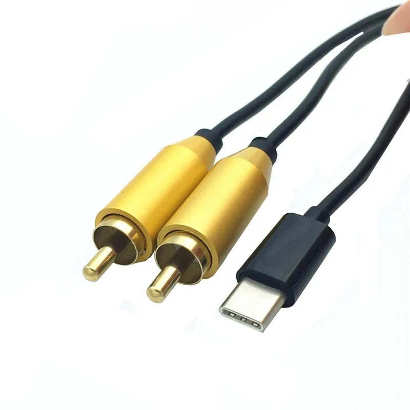 Аудиокабель USB C RCA кабель Type на 2 КАБЕЛЬ 2rca Jack типа для iPhone Sumsung Xiaomi динамиков