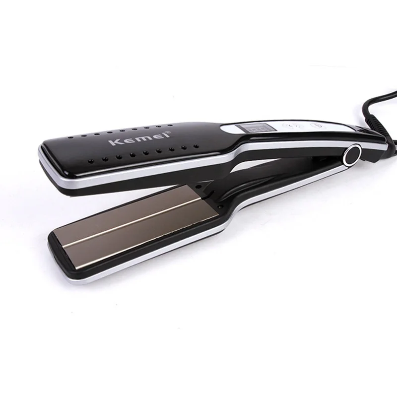 Kemei profissional display lcd alisador de cabelo