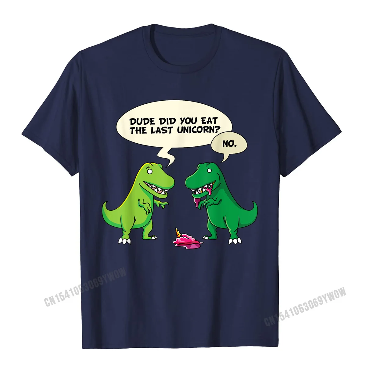 Normal Dominant 3D Printed Tops Shirt Crew Neck Autumn Pure Cotton Short Sleeve T-Shirt for Students Casual Tops T Shirt Dude Did You Eat The Last Unicorn Shirt Dinosaur For Kids__718 navy