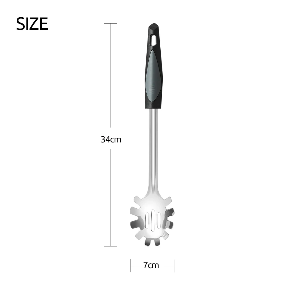 Seacreating Kitchen Pasta Server Durable Stainless Steel Pasta Spoon Server With Heat Resistant Handle Noodle Fork