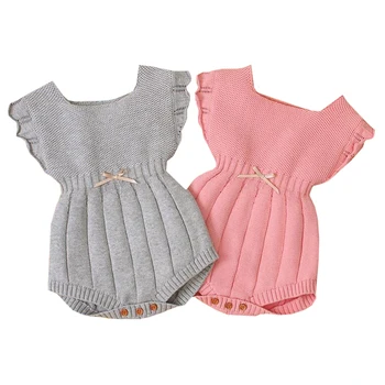 

2020 New Spring Baby Lovely Rompers Summer Newborn Girls Boys Jumpsuits Outfits One Pieces Overall Toddler Kids Knitted Clothes