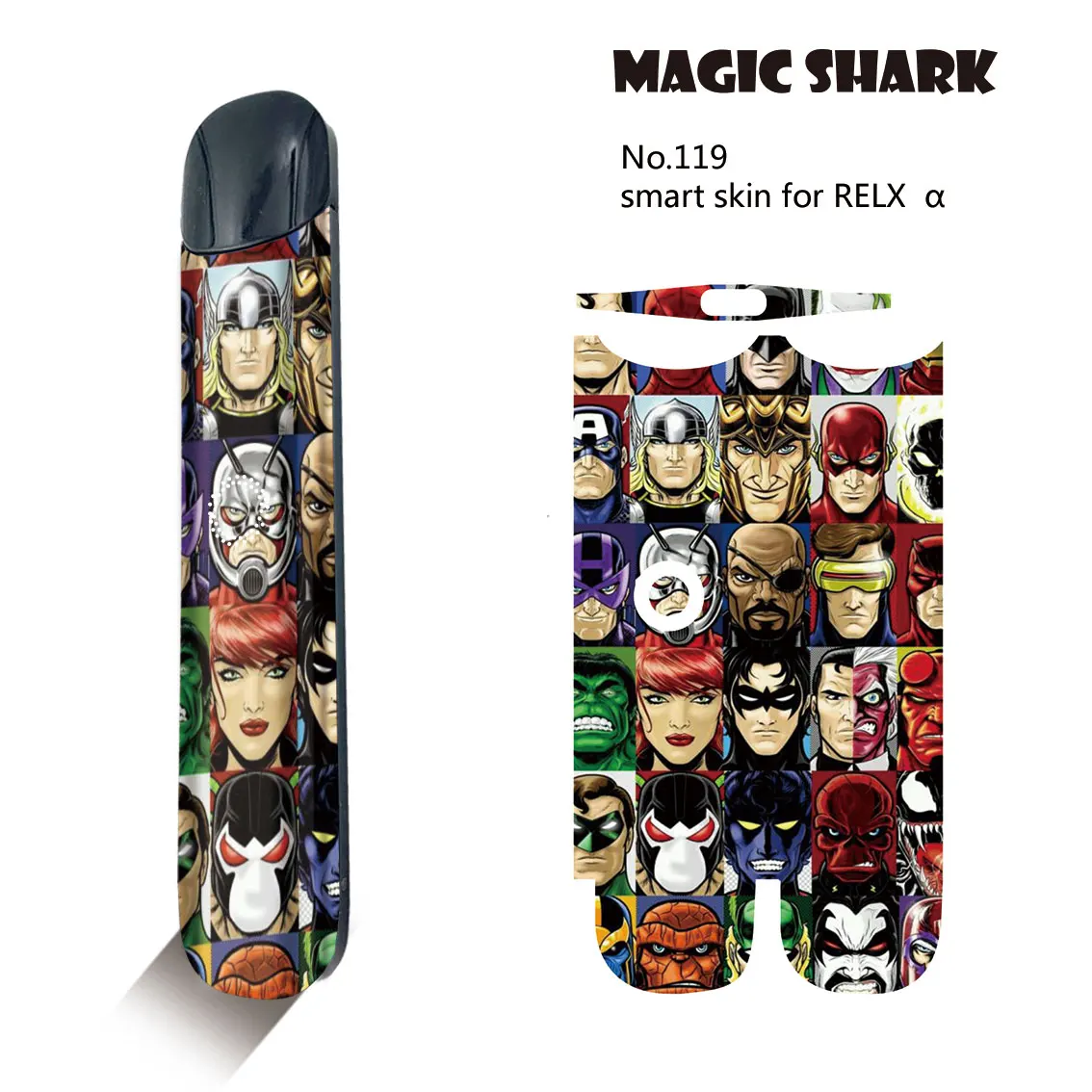 Набор для вейпа Magic Shark Модный чехол пленка Shinchan Berry Petal Batman V Vendetta|Наклейки