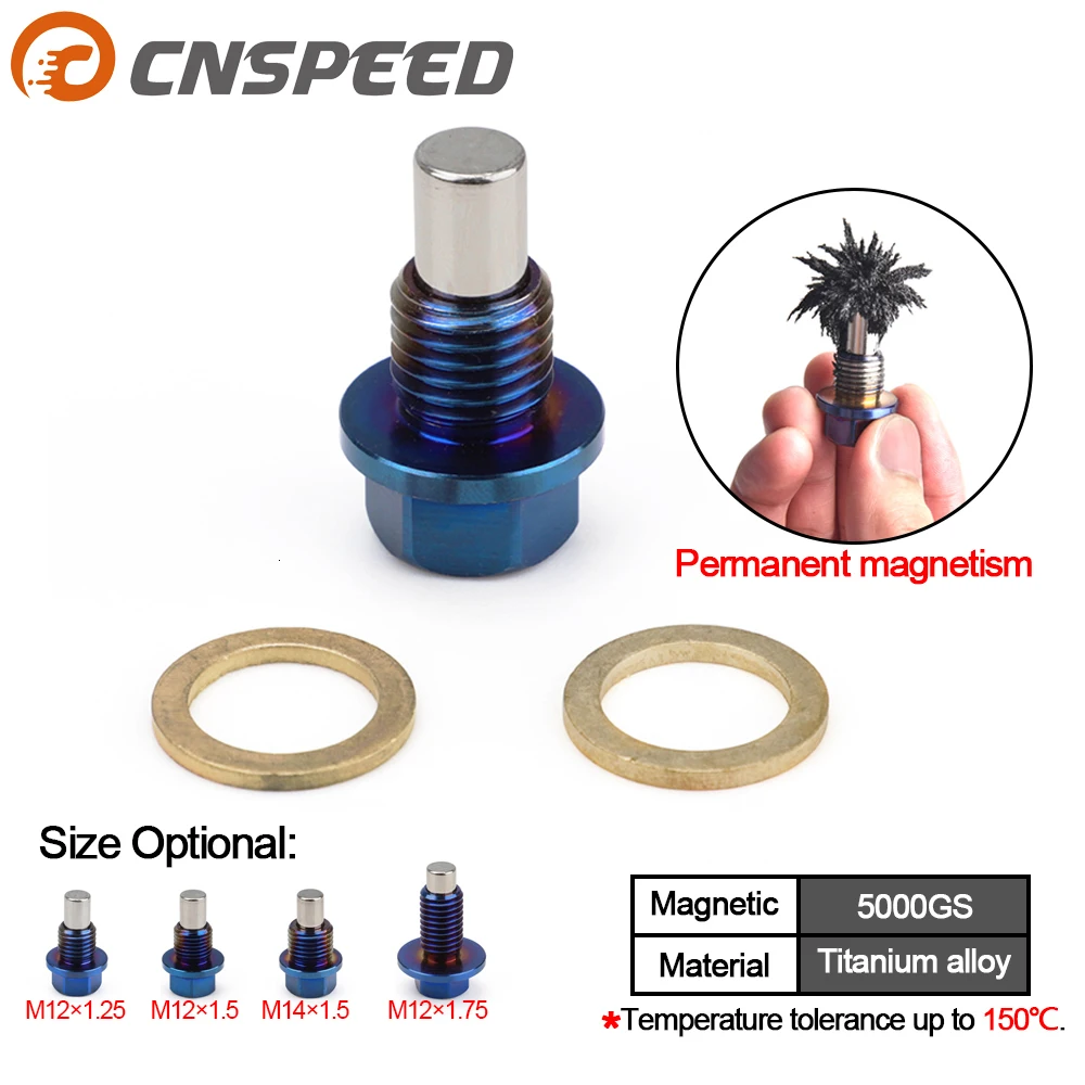 

Reusable Permanent Magnetism 5000 Gs Titanium Alloy Magnetic Oil Drain Plug Oil Sump Nut M12x1.25 M12x1.5 M12x1.75 M14x1.5