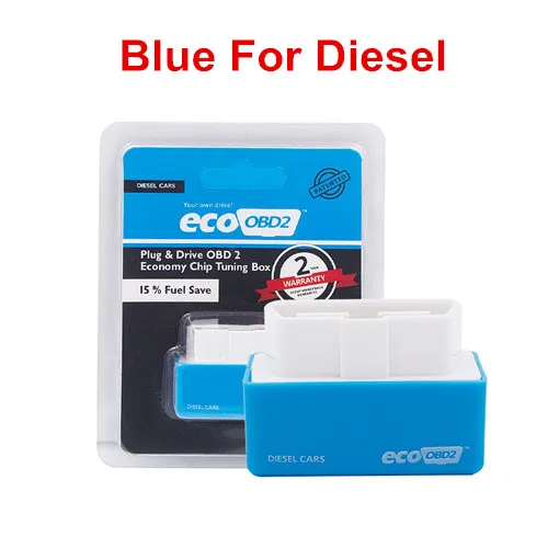 Лучший ECO OBD2 NitroOBD2 полный чип тюнинг производительность коробка Nitro OBD2 EcoOBD2 разъем и драйвер для дизельного бензина автомобиля OBDII интерфейс - Цвет: Blue For Diesel