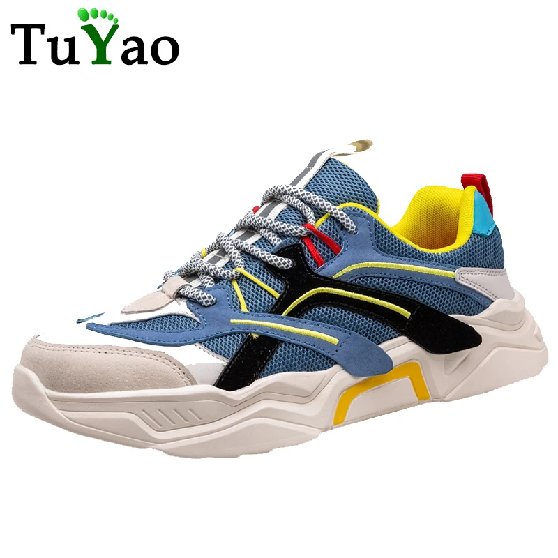 

Men Spring Multi Color Sneakers Fashion Men Casual Shoes Lace Up Mesh Sneakers Walking Shoes for Adult