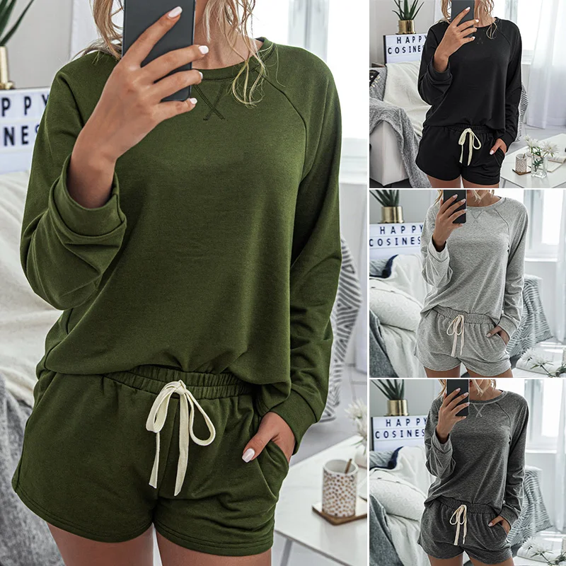 Home Wear Sleepwear Fashion Spring Summer Loungewear Women Pajama Set New Long Sleeve Nightgowns |