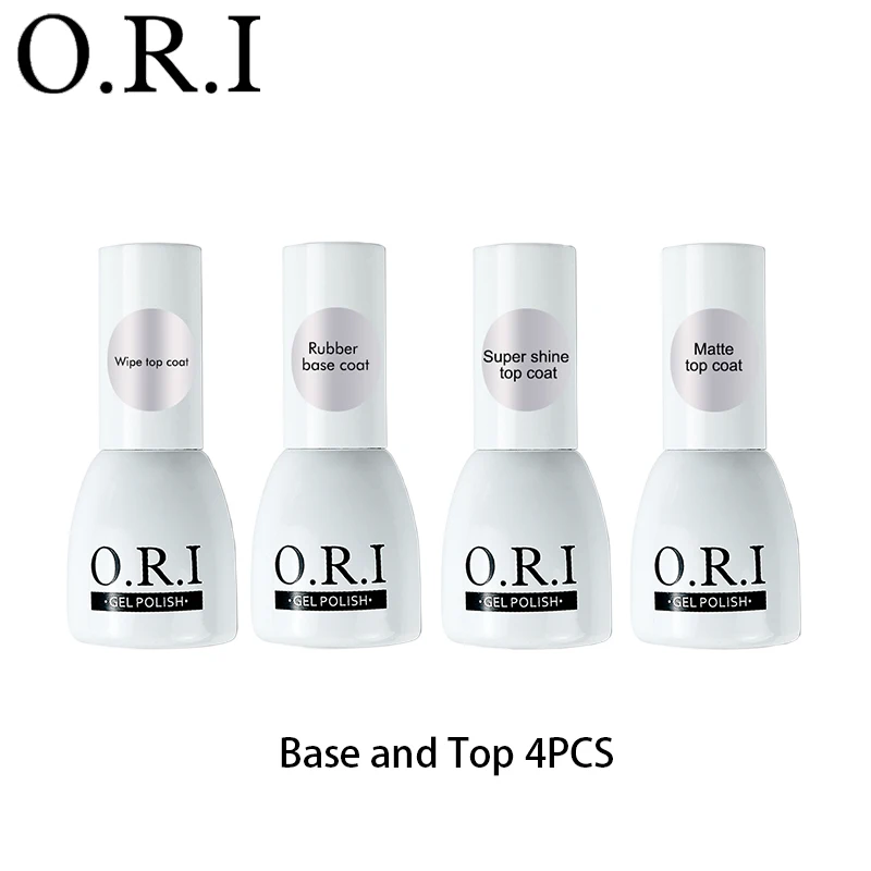 Base and Top 4PCS ORI базовое, топовое покрытие 8 мл Гель-лак лаковое гелевое покрытие для ногтей замочить от УФ-светодиодный Гель-лак для ногтей гель Лаки прозрачная; Нейл-арт лаки для ногтей - Цвет: Base and Top 4PCS