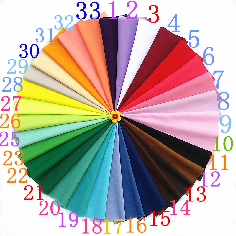 Random Mix Solid Color Polyester Fabric Patchwork For Sewing Rainbow Cloth Scarpbooking Needlework Tissue Bag 33pcs/lot20x30cm | Дом и сад